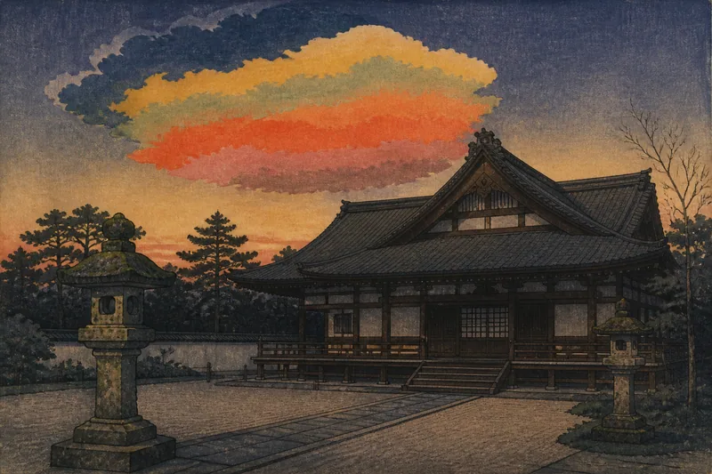 伝通院の五色雲のイメージ挿絵