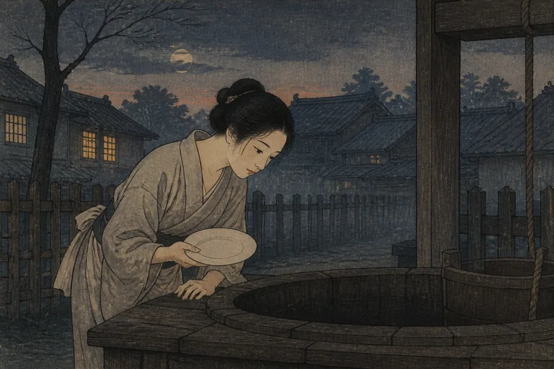 千代田区の番町お菊皿屋敷のイメージ挿絵