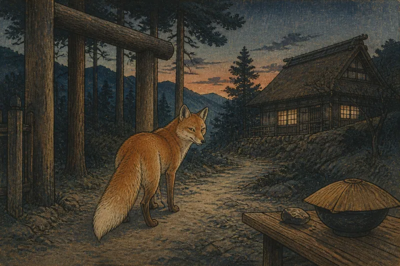 阿智の狐の夜道迷いのイメージ挿絵
