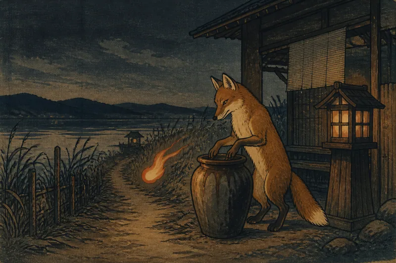 茅野の油と灯りの狐のイメージ挿絵