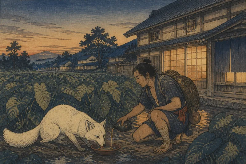 越前町の狐の油舐めのイメージ挿絵