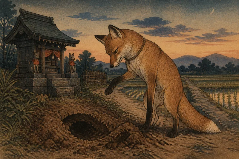 花巻の狐巣荒らしと稲荷祀りのイメージ挿絵