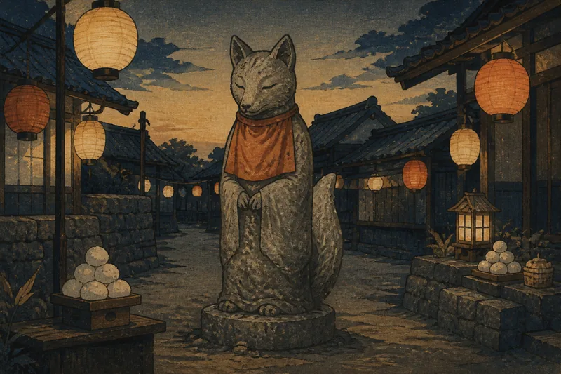 地蔵に化ける狐のイメージ挿絵