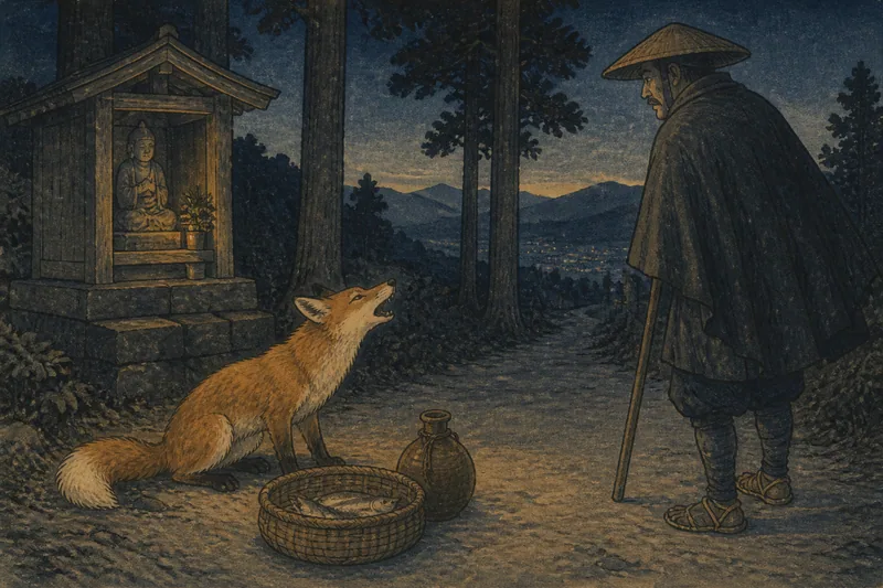 飯田の狐が見せる幻の葬列のイメージ挿絵