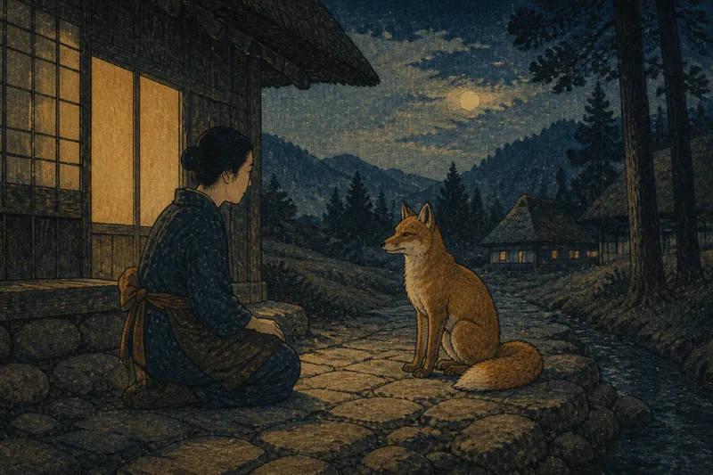 飯豊の狐憑きと化かしのイメージ挿絵