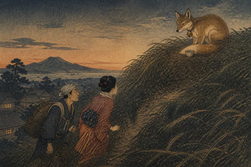 鹿児島の狐に化かされた丘登りのイメージ挿絵