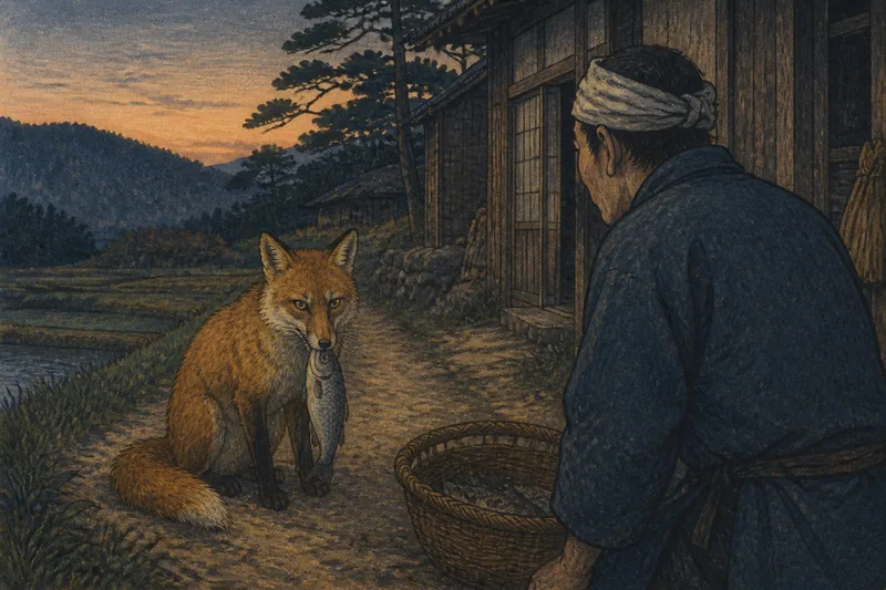 加美町の狐が化かす五つの逸話のイメージ挿絵
