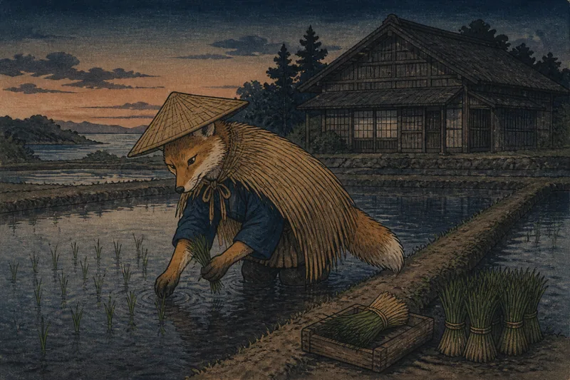 気仙沼の狐の化かしと恩返しのイメージ挿絵