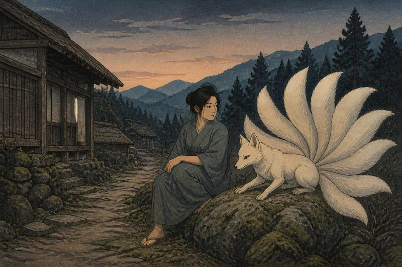 呉市の祟る狐と遊ぶ狐のイメージ挿絵