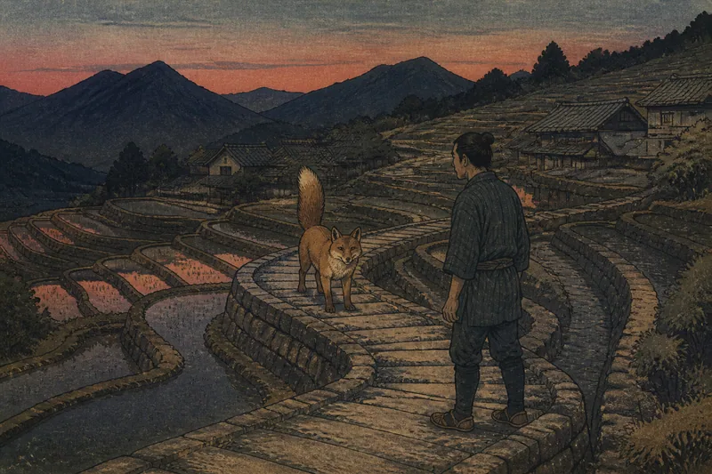 南部町の狐の棚田迷いのイメージ挿絵