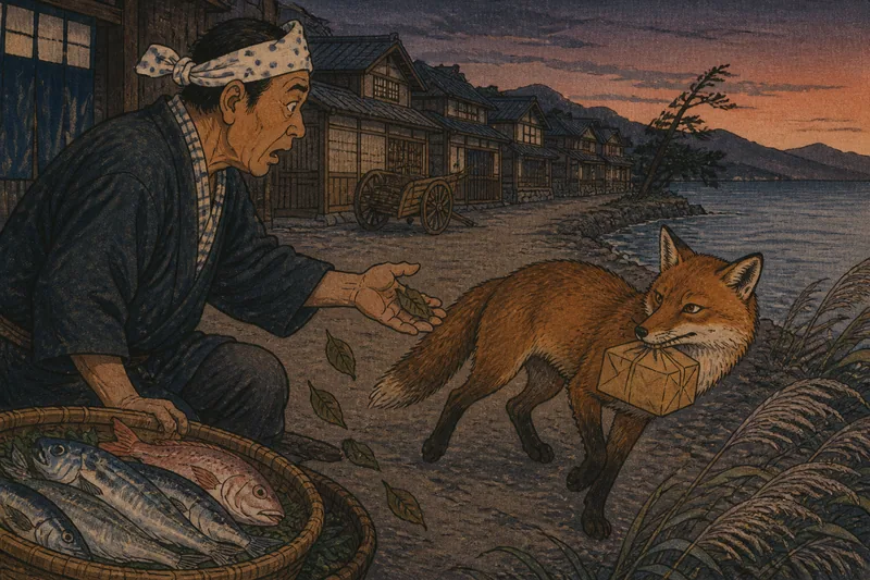 おおいの狐の木の葉の代金のイメージ挿絵