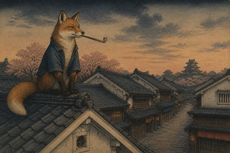佐倉城下に伝わる狐をめぐる三話のイメージ挿絵