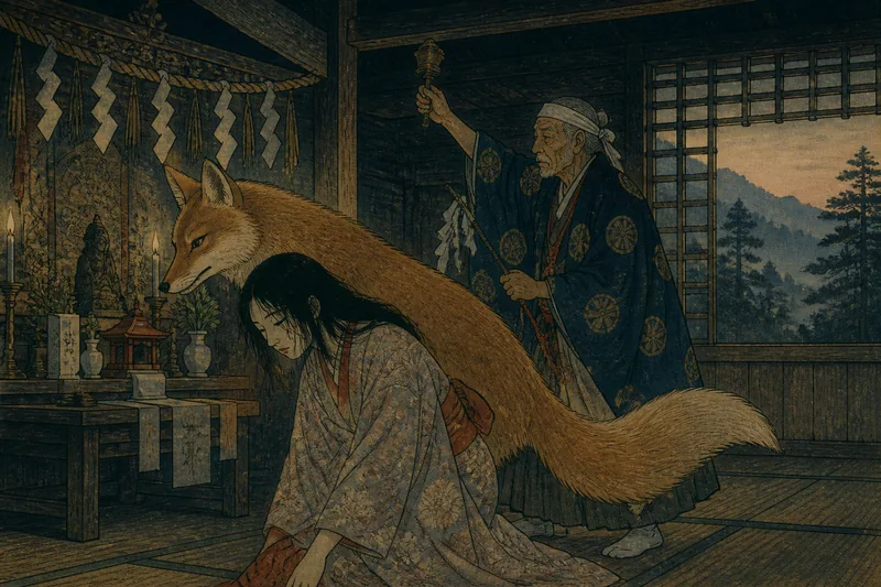 信濃町の祈祷で落とす狐憑きのイメージ挿絵