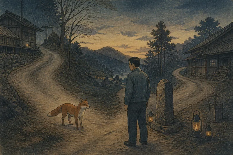 亘理の狐と村総出の山探しのイメージ挿絵