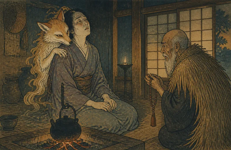 大月の狐憑きを行者が祓うのイメージ挿絵