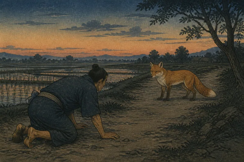 狐に化かされた時の地面のまじないのイメージ挿絵