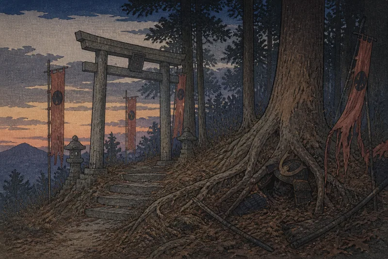 国王神社の将門終焉伝説のイメージ挿絵