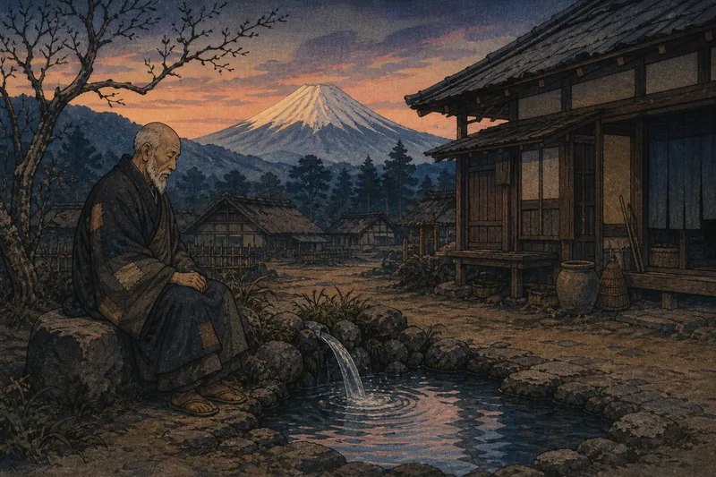 富士吉田の弘法大師の湧き水のイメージ挿絵