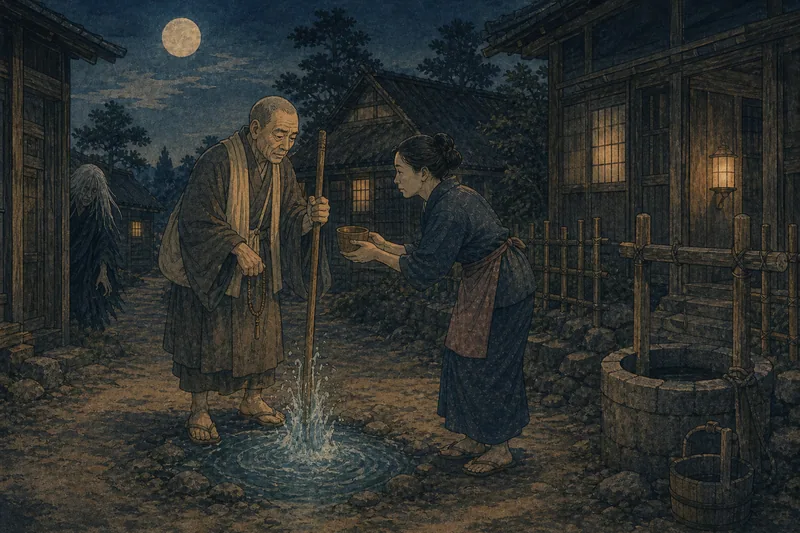 白山市の弘法大師の湧き水のイメージ挿絵