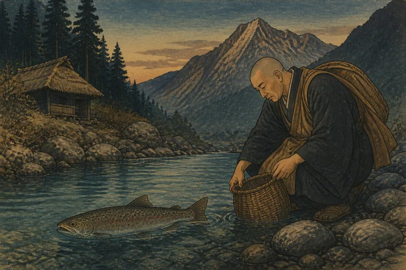 山梨市の粟粒模様の山女魚のイメージ挿絵