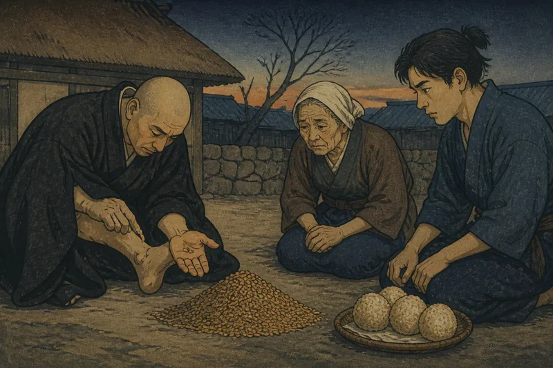 弘法大師と増える麦のイメージ挿絵