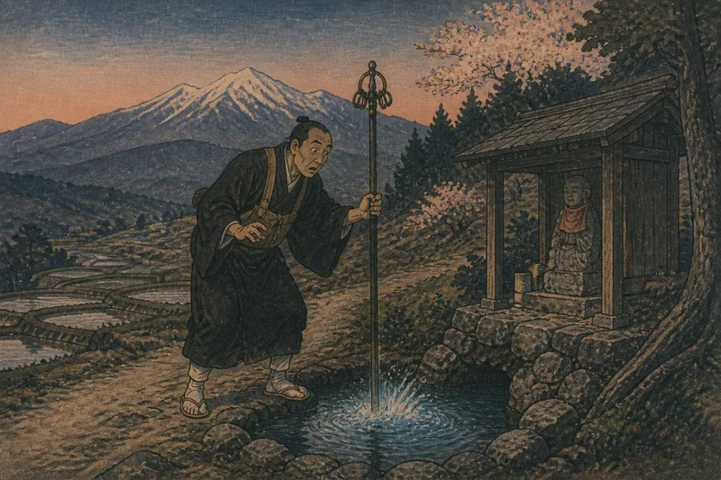 王滝の錫杖の湧き水のイメージ挿絵