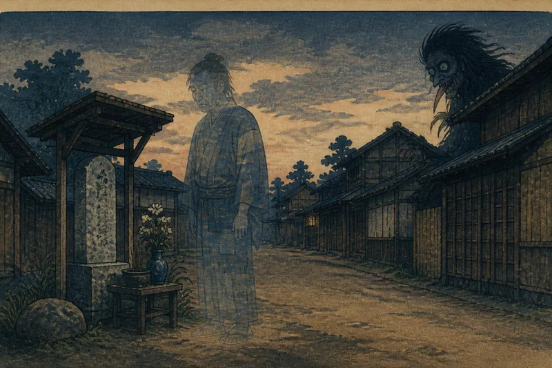 鳥取市の物乞い殺しの荒神のイメージ挿絵
