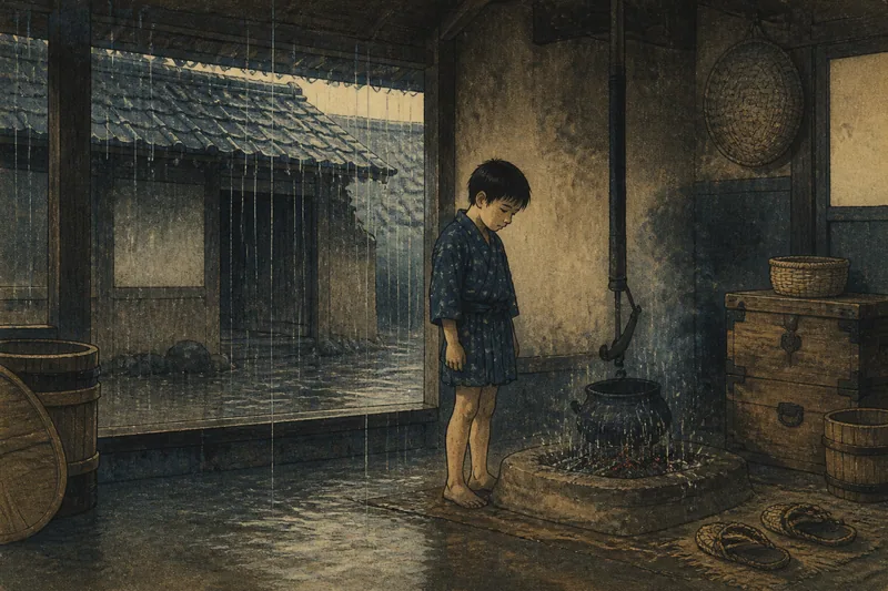 西条の庚申さん雨の救いのイメージ挿絵