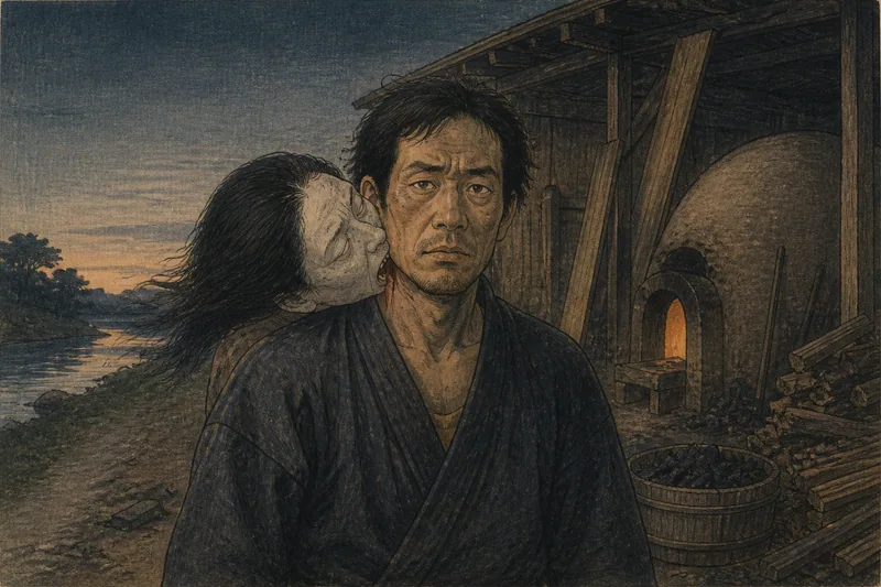 真室川の帰りを待つ生首のイメージ挿絵