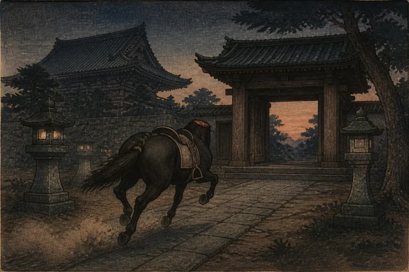 大洲の七夕に走る首なし馬のイメージ挿絵