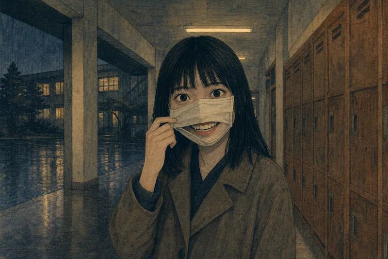 阿久根市の失恋した口裂け女のイメージ挿絵