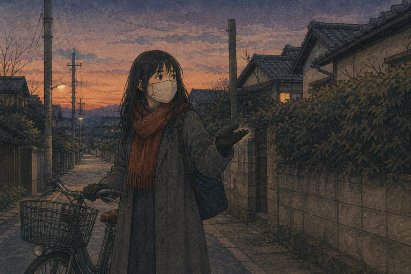 美里の自転車超え口裂け女のイメージ挿絵