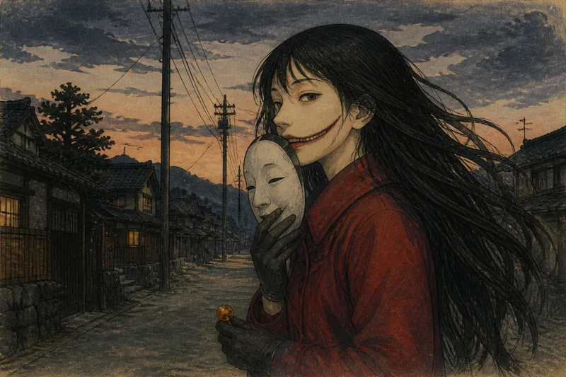 村田の口裂け女とべっこう飴のイメージ挿絵
