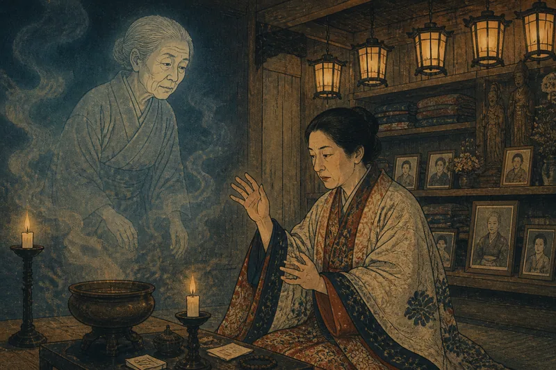 登米の弥勒寺詣りを促す口寄せのイメージ挿絵