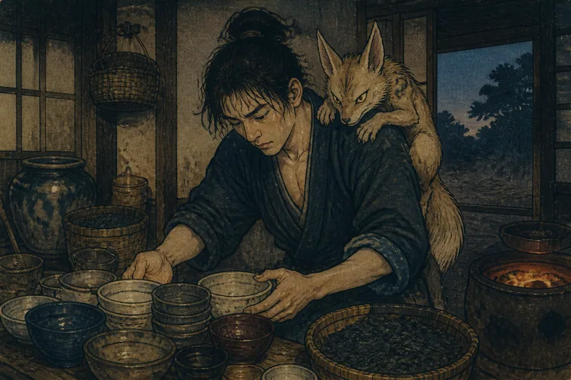 飯島のクダ憑きの大食いと高熱のイメージ挿絵