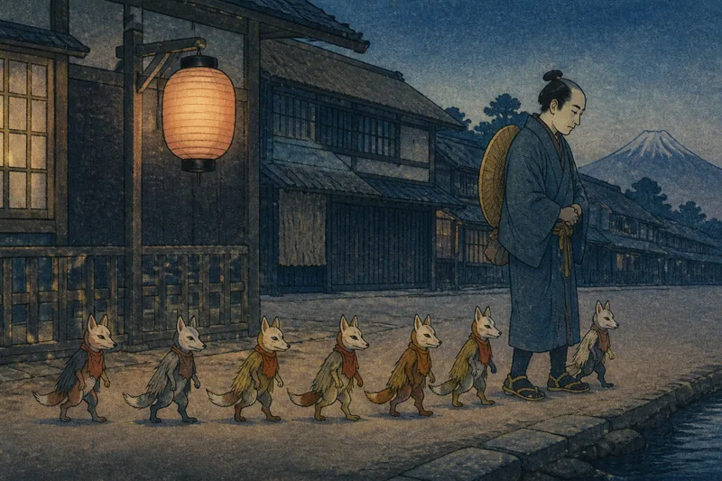 富士宮市の七匹連なるくだ狐のイメージ挿絵