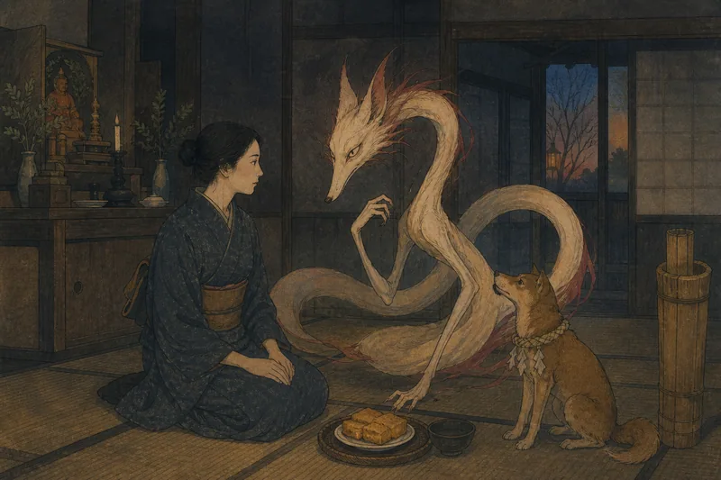 飯田の油揚げを欲しがる管狐のイメージ挿絵