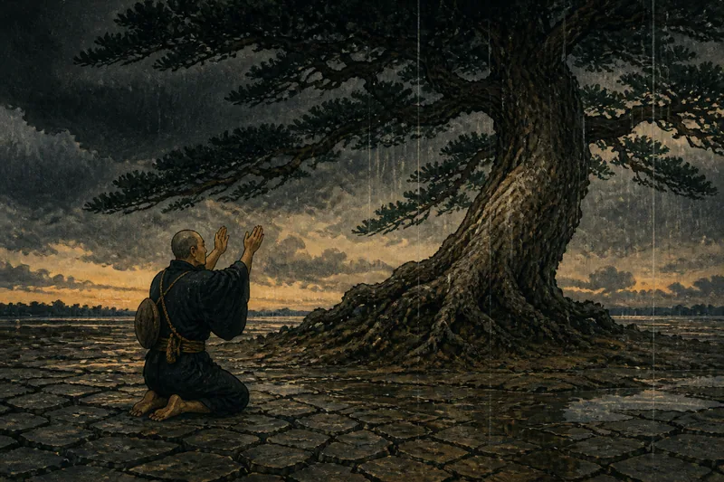 神木に祈って雨を呼んだ虚庵のイメージ挿絵