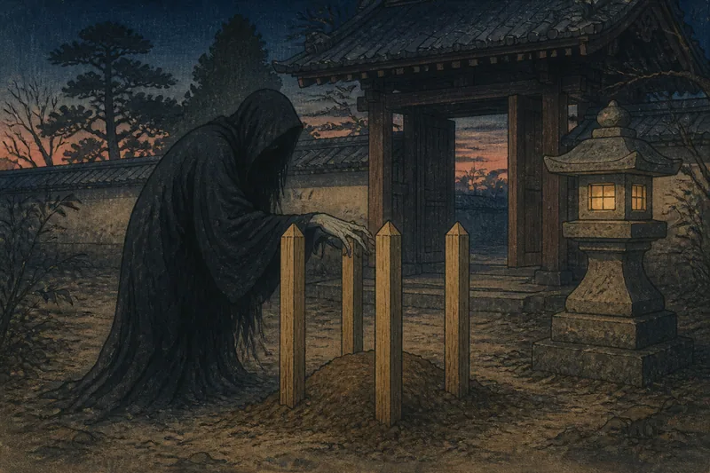 金沢の遺体を守る四本杭のイメージ挿絵