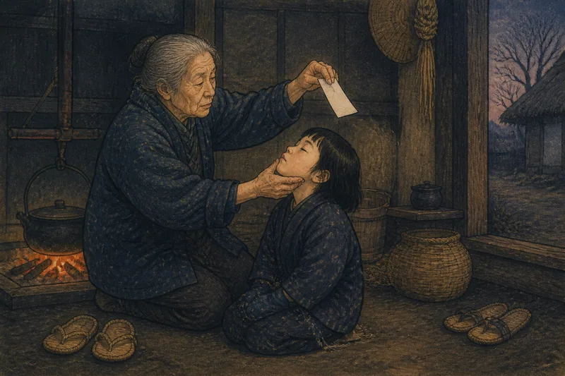 歯痛まじないのお婆さんのイメージ挿絵