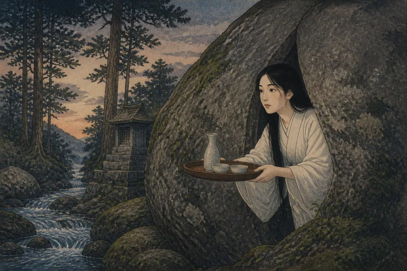 丸岩の膳椀のイメージ挿絵