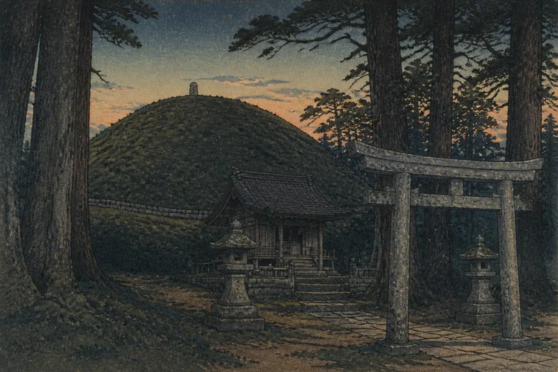 将門の手足を葬る神社のイメージ挿絵