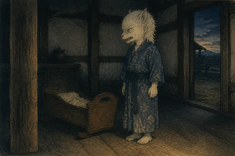 若者に化けた魔性の物のイメージ挿絵