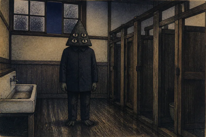目が四つで頭三角の大化物のイメージ挿絵
