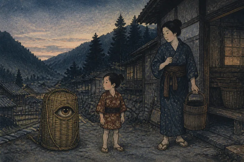 下田のメカゴ立て目一つ小僧のイメージ挿絵