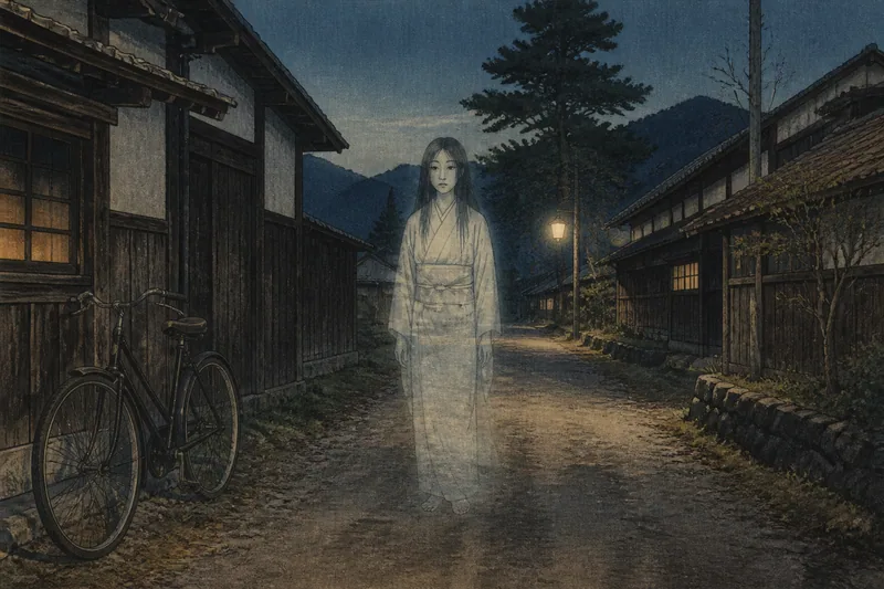 御代田の道に出る幽霊のイメージ挿絵