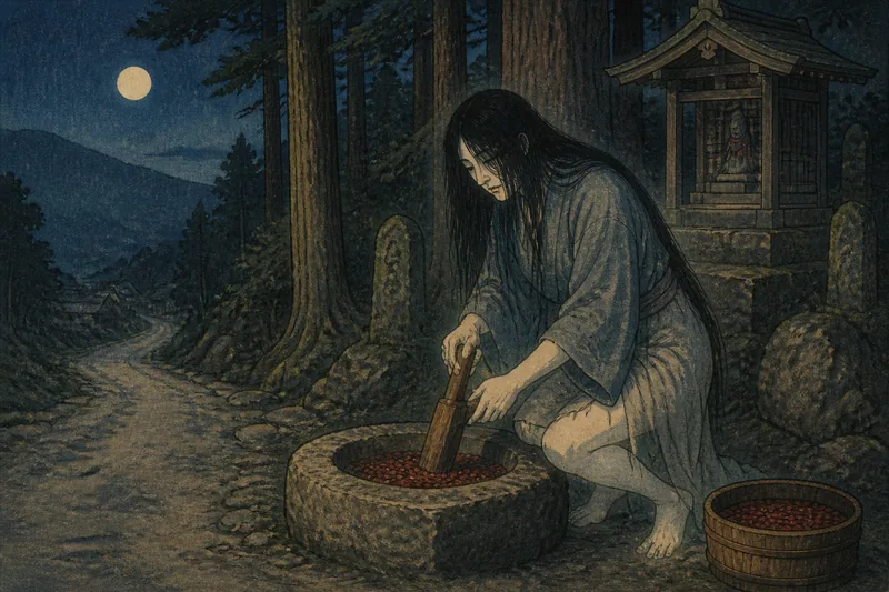 長和の夜道の小豆とぎのイメージ挿絵