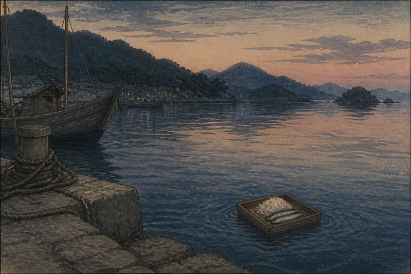 上島のミサキの煮干供えのイメージ挿絵