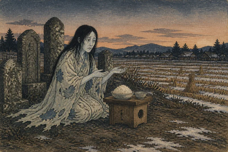 大和町の無縁さま供物横取りのイメージ挿絵