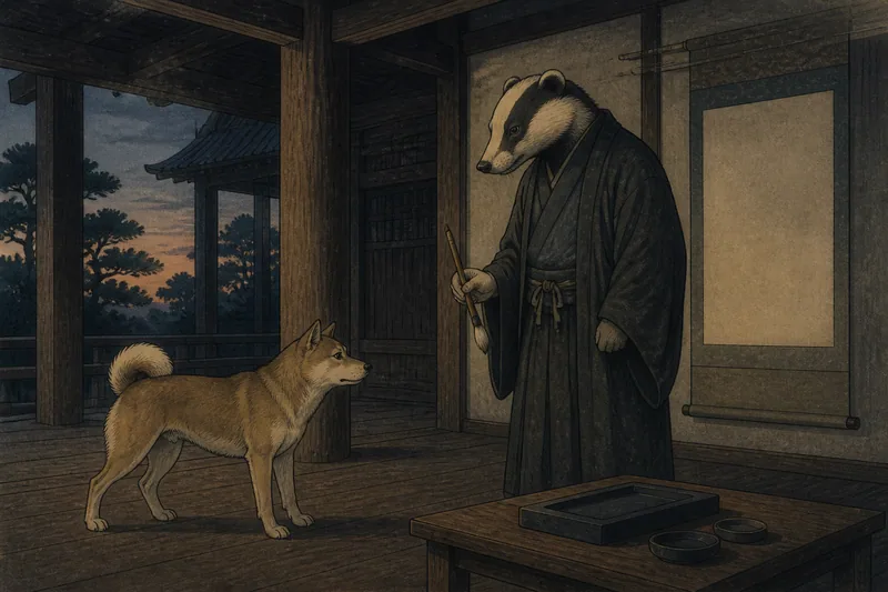 富士宮の犬嫌いの化け僧のイメージ挿絵
